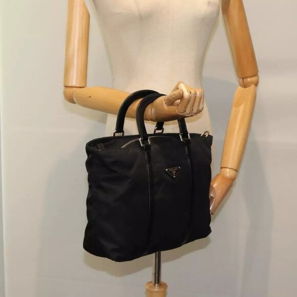 PRADA Hand Bag Nylon Black - Picture 1 of 16